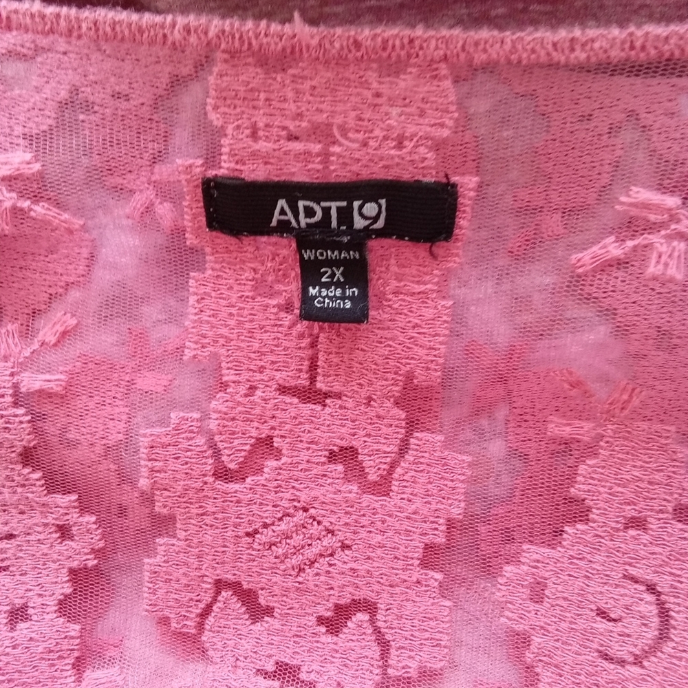 Apt. 9 Pink Ombre Lace-Back Scoop-Neck Tunic Top, Size 2X - Picture 8 of 10